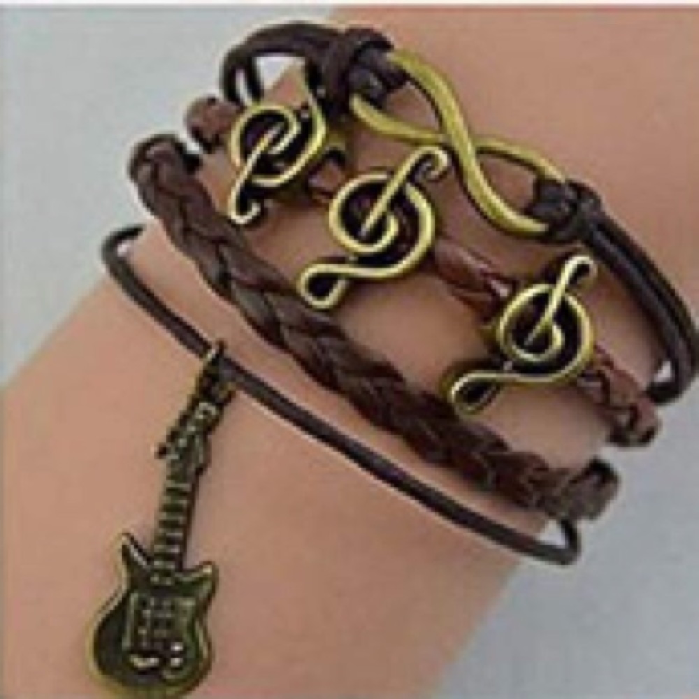 Women’s Musical Guitar🎶 Leather Infinity Bracelet